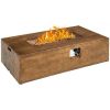 Gas Fire Pit Table: 50,000 BTU with Lava Rocks & Cover