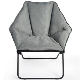 Oversized Foldable Leisure Chair with Sturdy Iron Frame