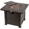 50000 BTU Square Propane Gas Fire Pit Table with Cover