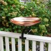 Polished Copper Birdbath with Over Rail Bracket