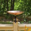 Polished Copper Birdbath with Over Rail Bracket