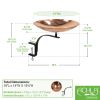 Polished Copper Birdbath with Rail Mount Bracket