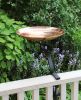 Polished Copper Birdbath with Rail Mount Bracket