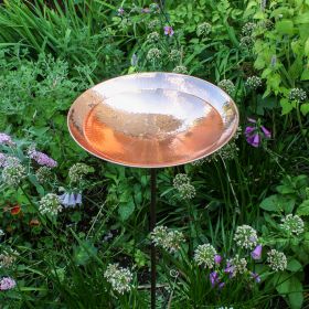 Polished Copper Birdbath with Stake