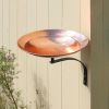 Polished Copper Birdbath with Wall Mount Bracket