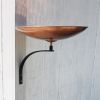 Polished Copper Birdbath with Wall Mount Bracket