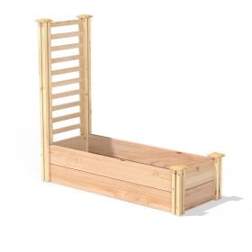 Cedar Raised Garden Bed with Trellis: Made In USA