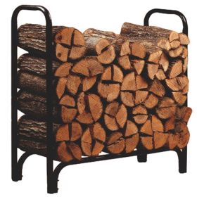 Black Powder Coated Steel Firewood Log Rack