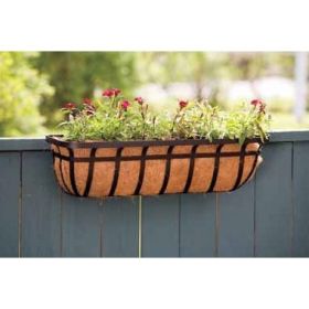 Window/Deck Planter with Cocoa Liner in Black