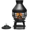 Black Rustic Iron Wood Burning Chiminea