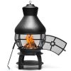 Black Rustic Iron Wood Burning Chiminea