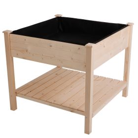 Square Fir Wooden Raised Garden Planter Box