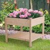 Square Fir Wooden Raised Garden Planter Box