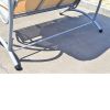 Sand Colored Sturdy 3-Person Patio Canopy Swing