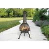 Rustic Steel & Cast Iron Chimenea Wood Burning Fire Pit