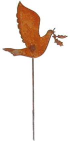 Dove Rusted Garden Stake