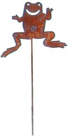 Frog Rusted Garden Stake