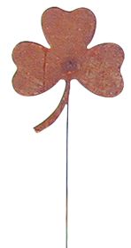 Shamrock Rusted Garden Stake