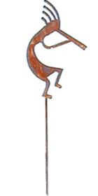 Kokopelli Rusted Garden Stake