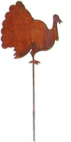 Turkey Rusted Garden Stake