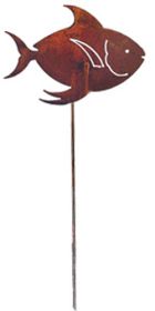 Tropical Fish Rusted Garden Stake