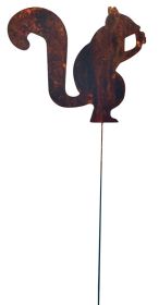 Squirrel Rusted Garden Stake