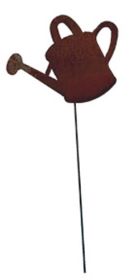 Watering Can Rusted Garden Stake