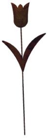 Tulip Rusted Garden Stake