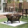 Square Steel Wood Burning Fire Pit with Star Design