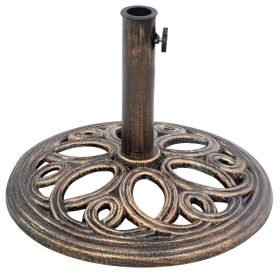 Round Umbrella Stand Base in Cast Iron with Bronze Finish