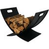 Modern Heavy Duty Black Steel Firewood Rack