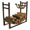 Bronze Firewood Rack with Removeable Kindle Holder