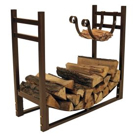 Bronze Firewood Rack with Removeable Kindle Holder