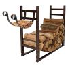 Bronze Firewood Rack with Removeable Kindle Holder