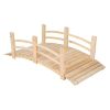 Cedar Wood Garden Bridge with Railings