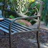 Curved Metal Bench with Heart Pattern