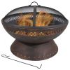 Copper Chalice Steel Fire Pit with Spark Screen