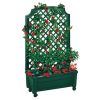 Green Polypropylene Wheeled Trellis Planter