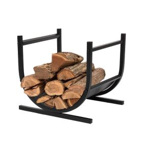 Modern Classic Black Steel Firewood Log Holder