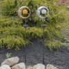 Dual Sun & Moon Solar Spinning LED Garden Stakes in 2 Colors