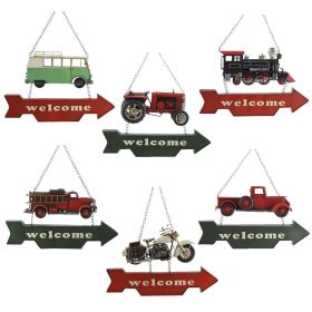 Vintage Automobile Iron Hanging "WELCOME" Signs - Set of 6