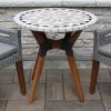 Round Bistro Style Table with Marble Tile Top