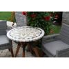 Round Bistro Style Table with Marble Tile Top