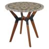 Round Bistro Style Table with Marble Tile Top