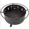 Heavy Duty Steel Wood Burning Fire Pit with Moon and Stars Cutouts