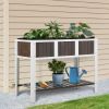 White Wooden 2-Level Elevated Raised Garden Planter Bed