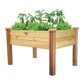 Elevated Unfinished Cedar Wood Raised Garden Bed Planter Box