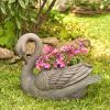 2 Magnesium Swan Planters "Derek & Odette"