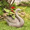 2 Magnesium Swan Planters "Derek & Odette"