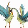 Set of 2 Small Iron Dancing Cranes